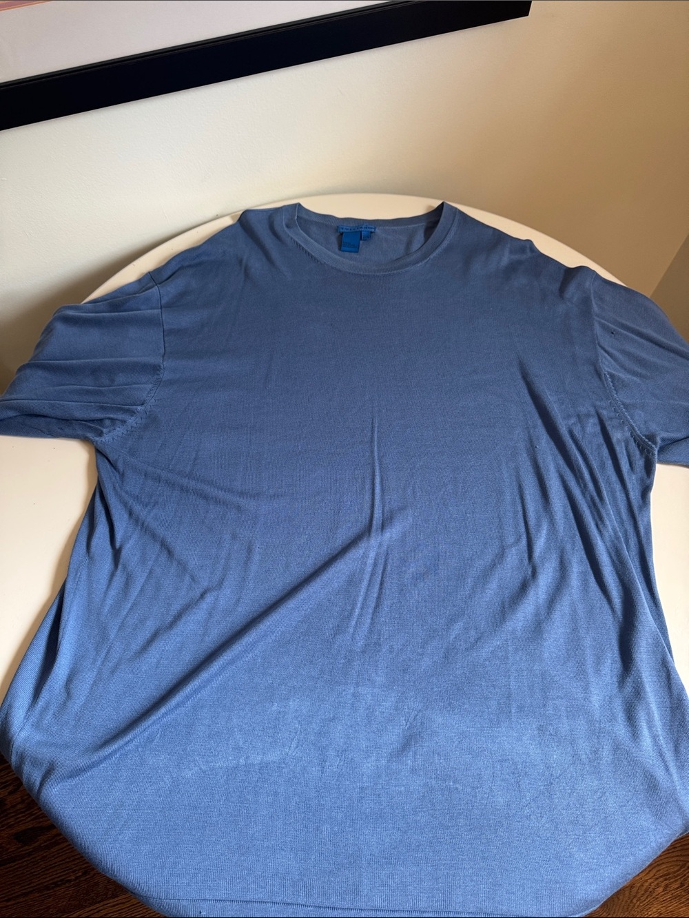 Tulliano Crew Neck Knit Blue Tunic Plus Size XXXL